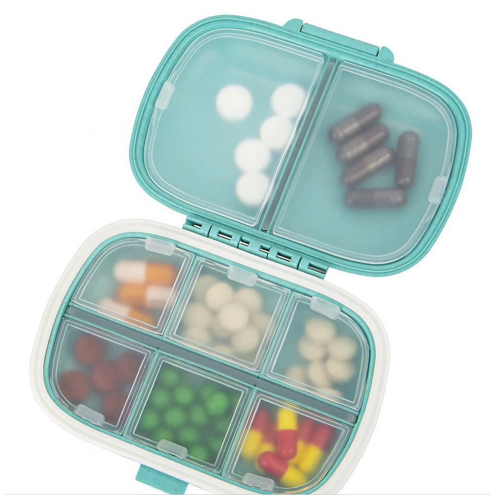 Organizator medicamente, plastic, 8 compartimente, 0.1 l, albastru, 11 x 7 cm [4]