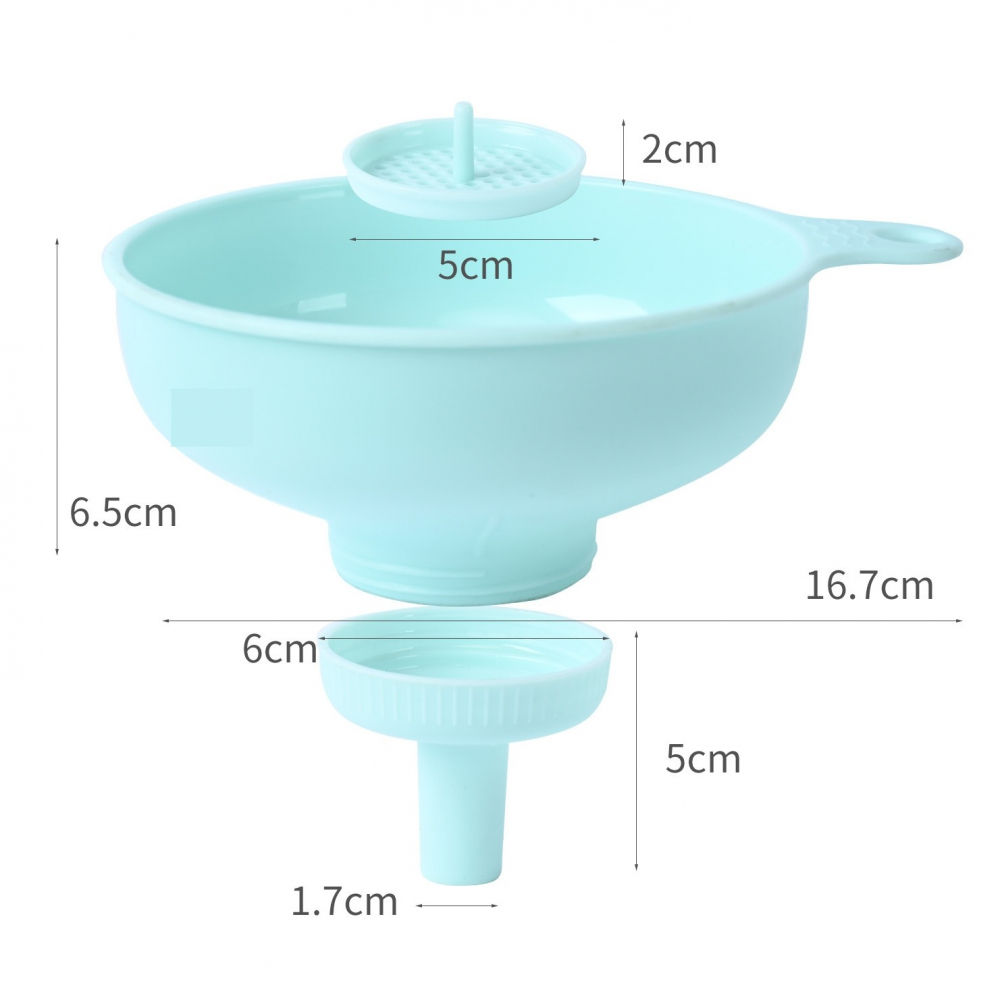 Palnie din plastic 3 in 1  doua dimensiuni de scurgere, cu filet si filtru, diametru scurgere 5.4 cm, 11.5 x 16.7 cm, albastru [4]
