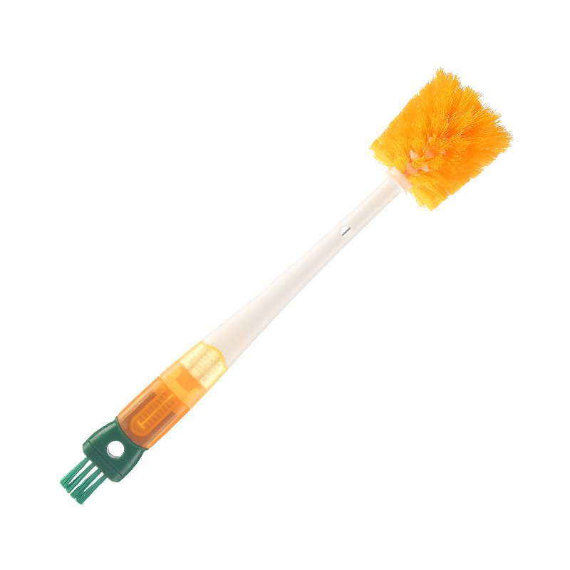 Perie 5 in 1 de curatat pahare, cani, sticle, cu maner lung, accesorii pentru spalarea paielor si capacelor, usor de agatat, 36x7x7cm, portocaliu-alb [8]