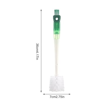Perie 5 in 1 de curatat pahare, cani, sticle, cu maner lung, accesorii pentru spalarea paielor si capacelor, usor de agatat, 36x7x7cm, verde-alb [3]
