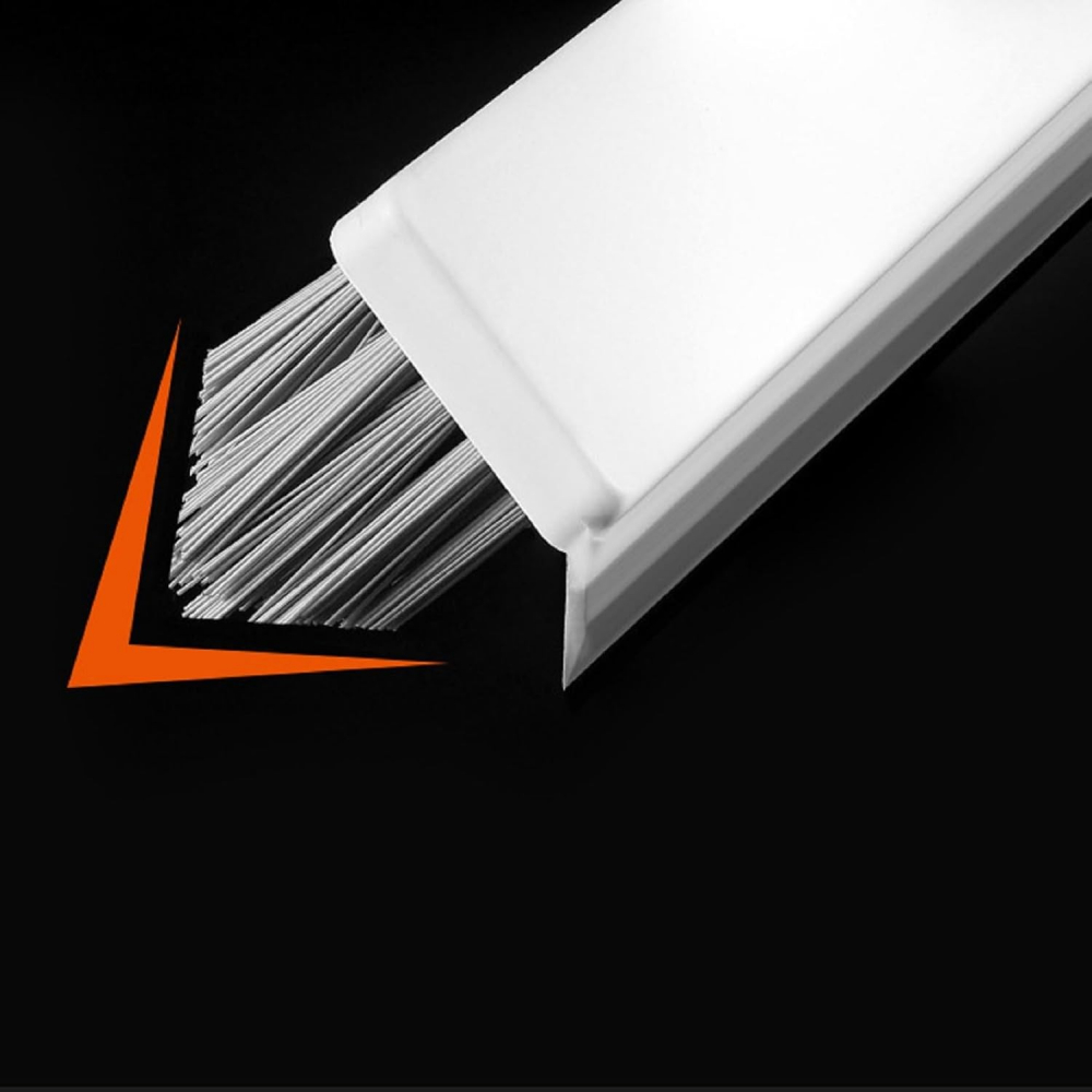 Perie de curatare pentru podele si rosturi, lungime maner 105 cm, capat pivotant 180 grade, peri din pp, otel si plastic, cleste pentru scame si par inclus, alb [4]