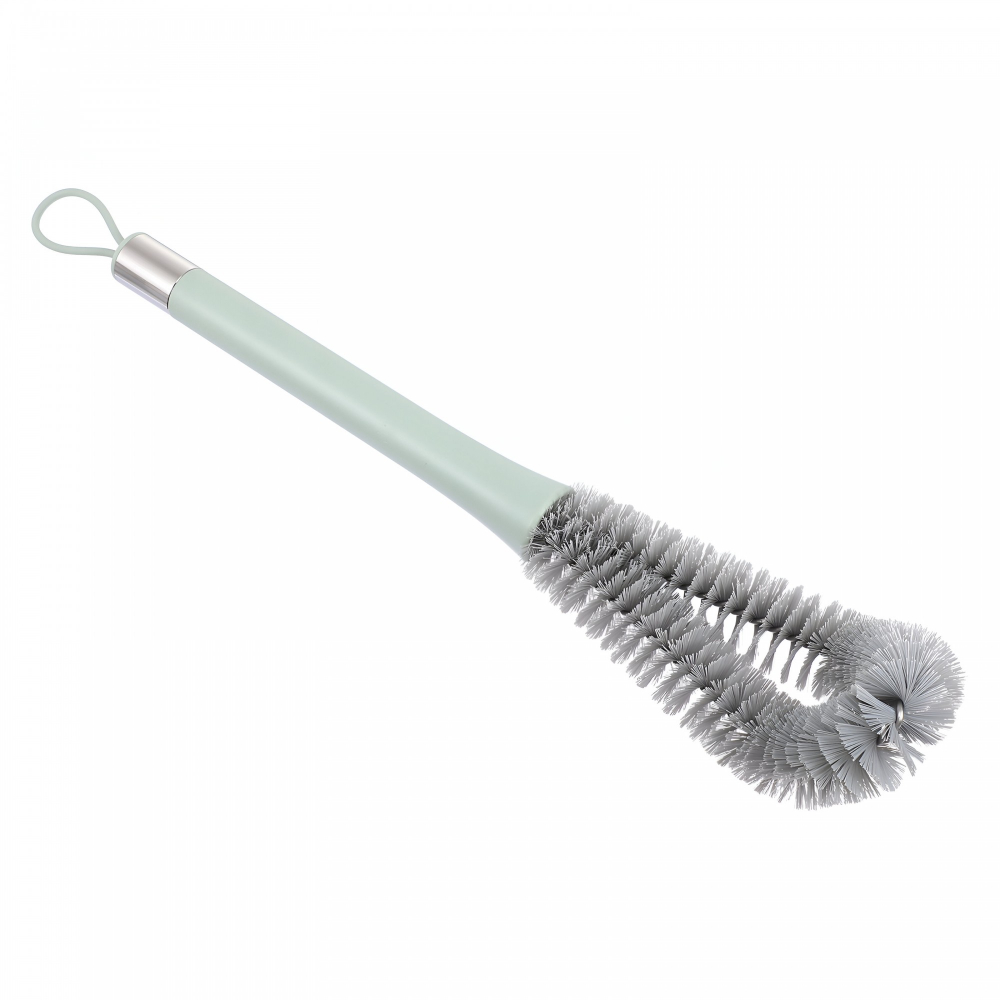 Perie de curatat pahare, sticle, biberoane, cu maner lung, uz casnic, silicon, ergonomic, 3.9x5.4x38.5cm, verde [6]