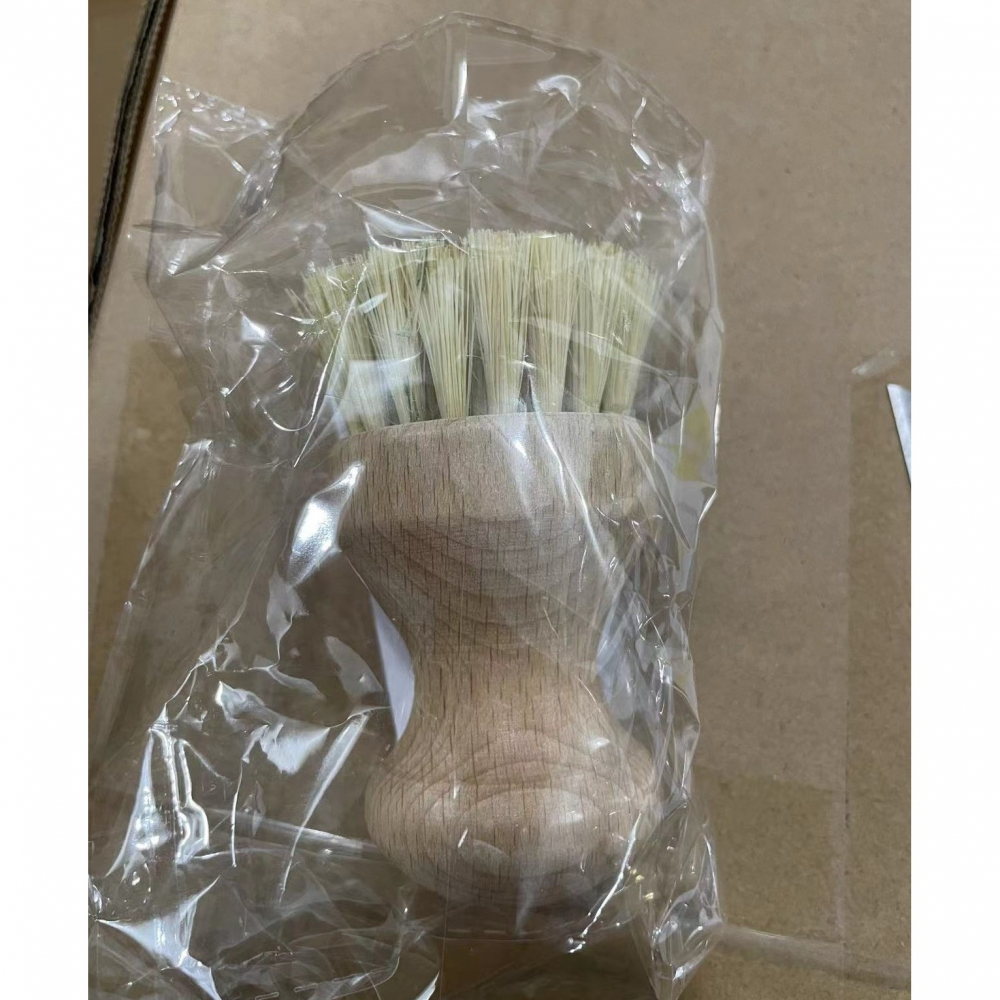 Perie de curatat vase si alimente, din lemn de bambus, 8 x 5 cm, perie din sisal, maro [2]