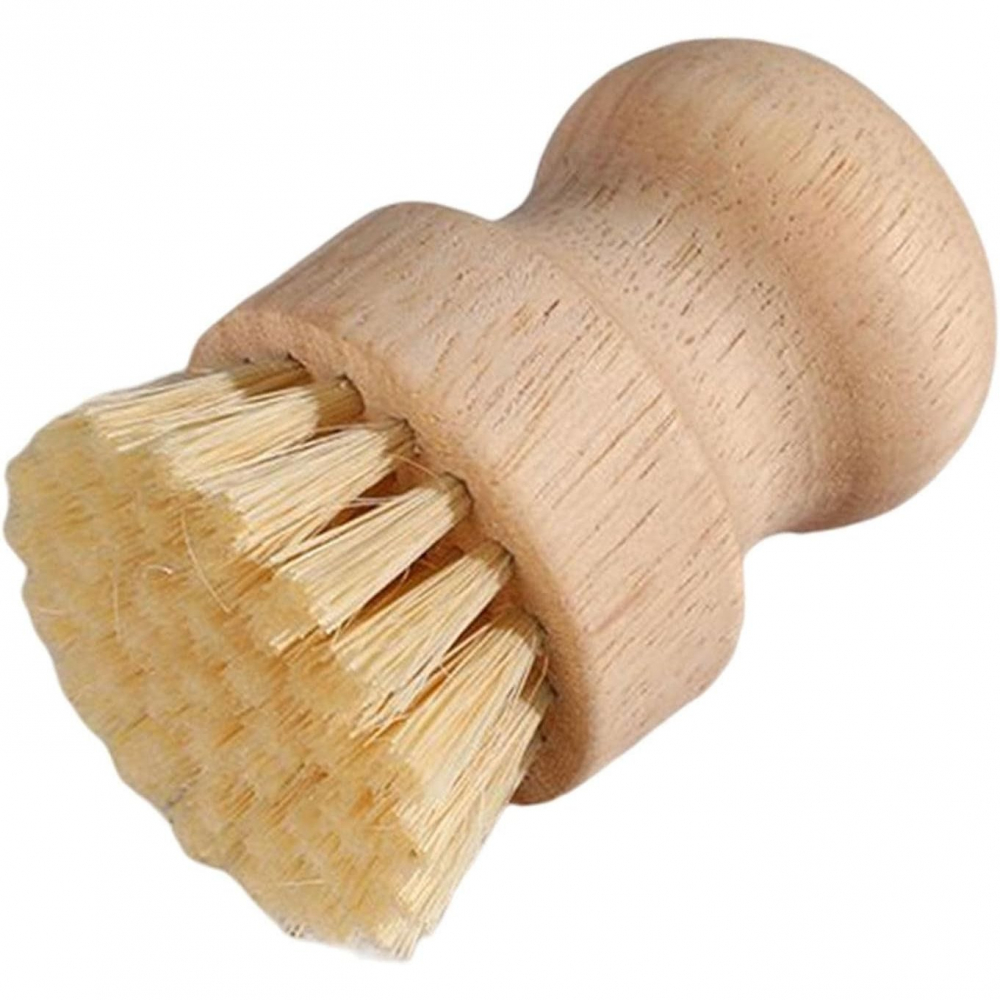 Perie de curatat vase si alimente, din lemn de fag, 8 x 5 cm, perie din sisal, bej [4]