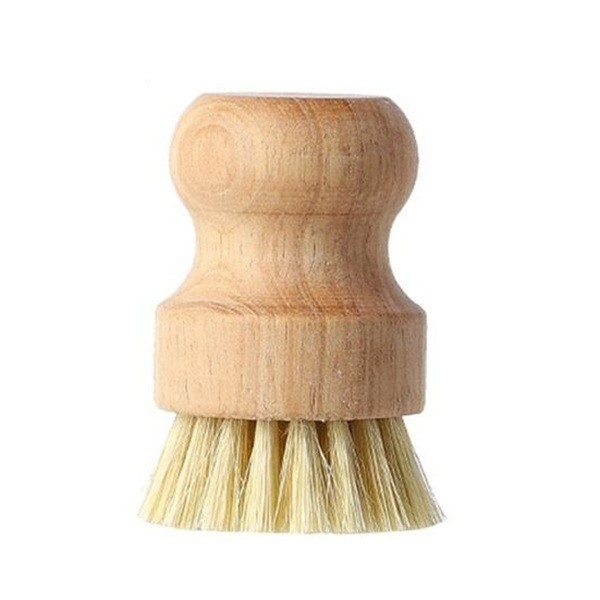 Perie de curatat vase si alimente, din lemn de fag, 8 x 5 cm, perie din sisal, bej [6]