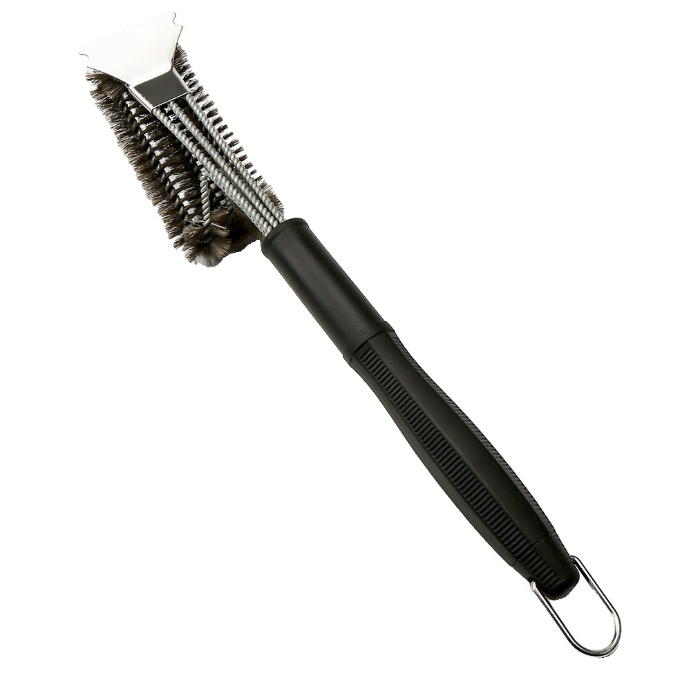 Perie de sarma pentru gratar, maner 45 cm, din otel inoxidabil, 45x7x10,  negru [1]