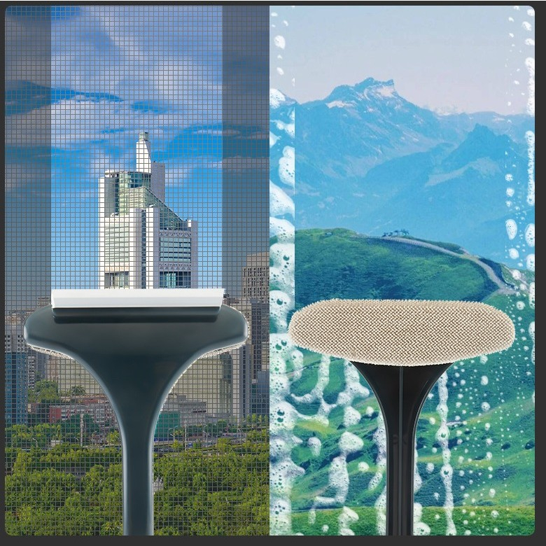 Perie de spalat si curatat geamuri, pentru plase si suprafete diverse, 46x16x5 cm, verde inchis-alb [6]