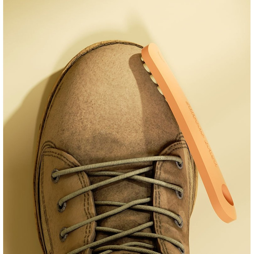 Perie multifunctionala 2 in 1, perie densa/perie din piele de caprioara, cu recipient lichid, maner lung, 20.1x 4.3 x 5 cm, portocaliu [8]