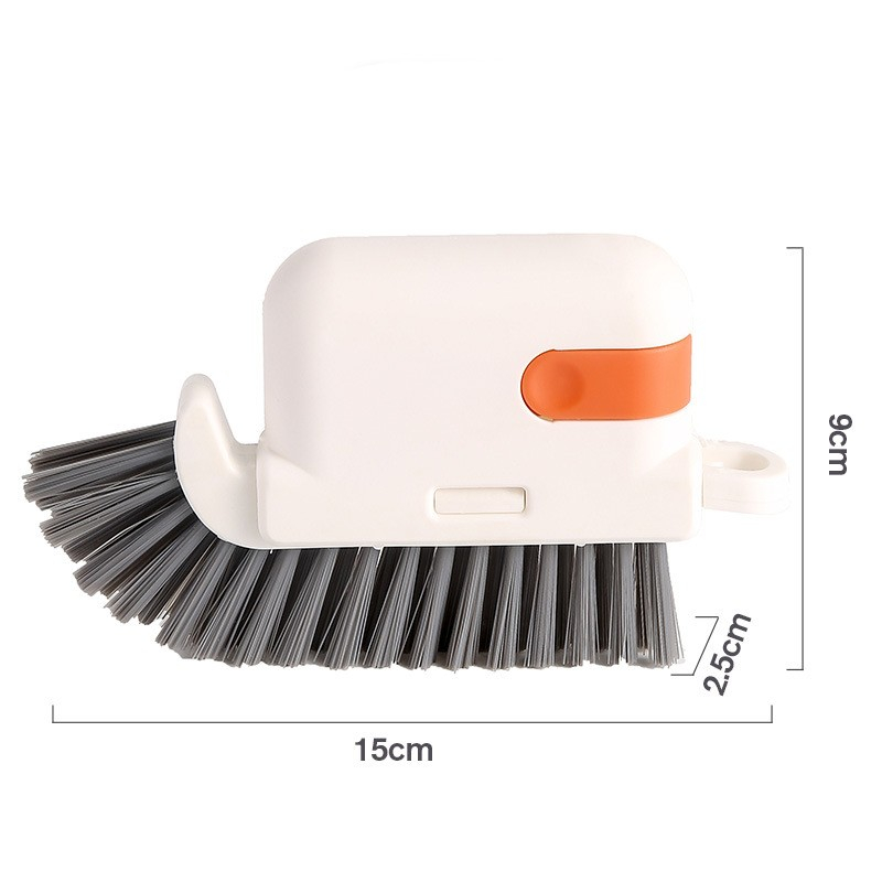 Perie multifunctionala 3 in 1 de curatare, pentru bucatarie, vesela, geamuri, cap detasabil, 9x15x2.5 cm, portocaliu [2]
