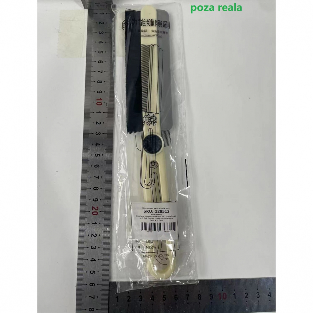 Perie multifunctionala si stergator, pentru spatii greu accesibile, 24.7 x 4.5 cm, alb laptos [3]
