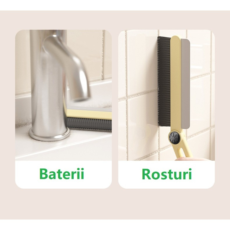 Perie multifunctionala si stergator, pentru spatii greu accesibile, 24.7 x 4.5 cm, alb laptos [5]