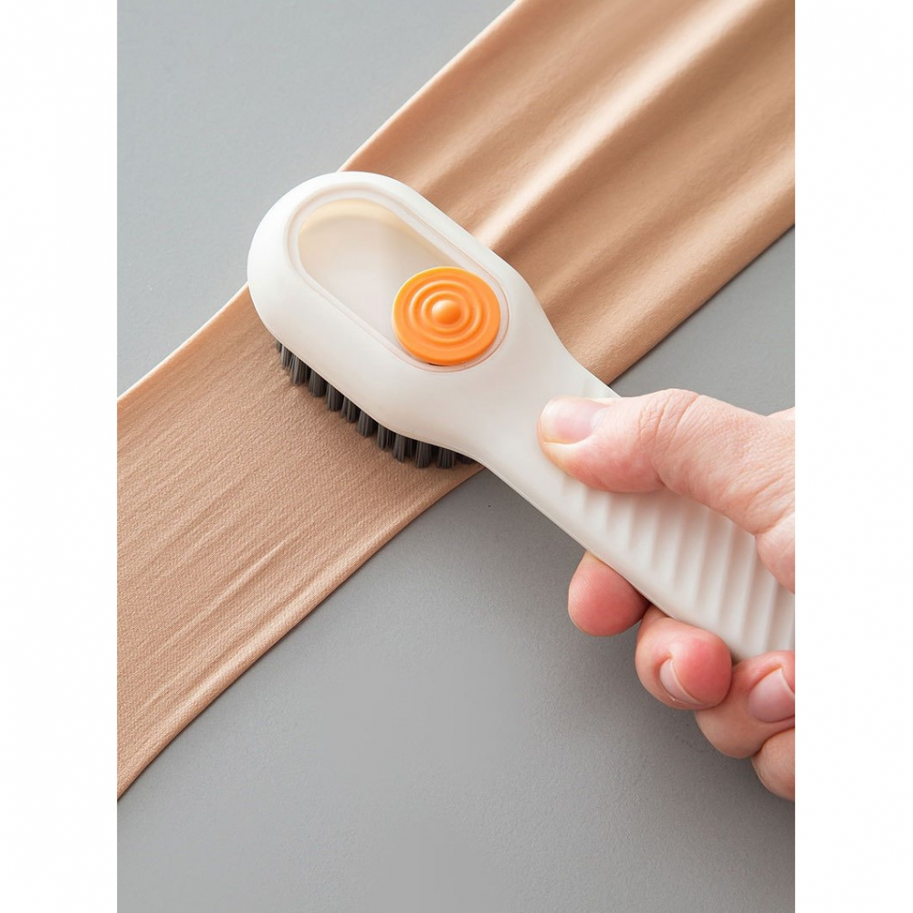 Perie pentru curatare incaltaminte cu recipient pentru detergent, perie multifunctionala pentru incaltaminte si lenjerie, cu peri moi, fara deteriorare, 17.3 x 4.5 x 6 cm, culoare alb [2]