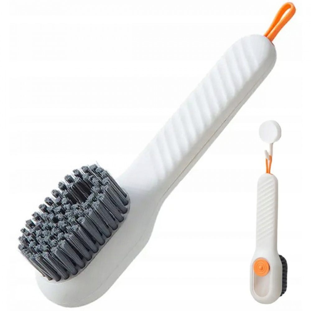 Perie pentru curatare incaltaminte cu recipient pentru detergent, perie multifunctionala pentru incaltaminte si lenjerie, cu peri moi, fara deteriorare, 17.3 x 4.5 x 6 cm, culoare alb [8]
