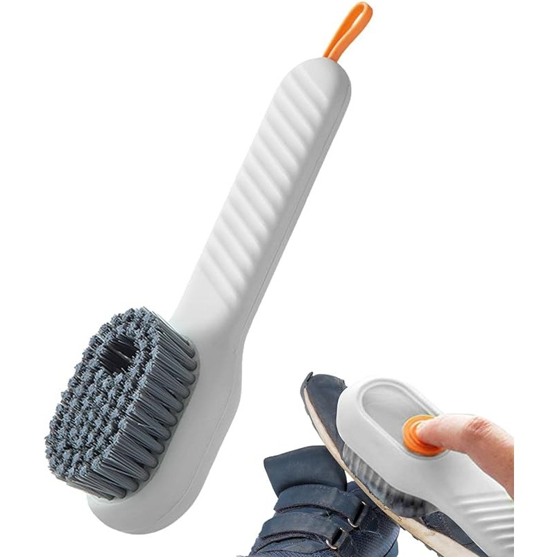 Perie pentru curatare incaltaminte cu recipient pentru detergent, perie multifunctionala pentru incaltaminte si lenjerie, cu peri moi, fara deteriorare, 17.3 x 4.5 x 6 cm, culoare alb [4]