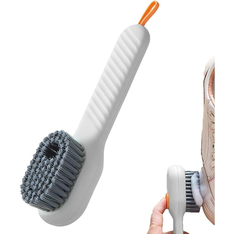 Perie pentru curatare incaltaminte cu recipient pentru detergent, perie multifunctionala pentru incaltaminte si lenjerie, cu peri moi, fara deteriorare, 17.3 x 4.5 x 6 cm, culoare alb [7]