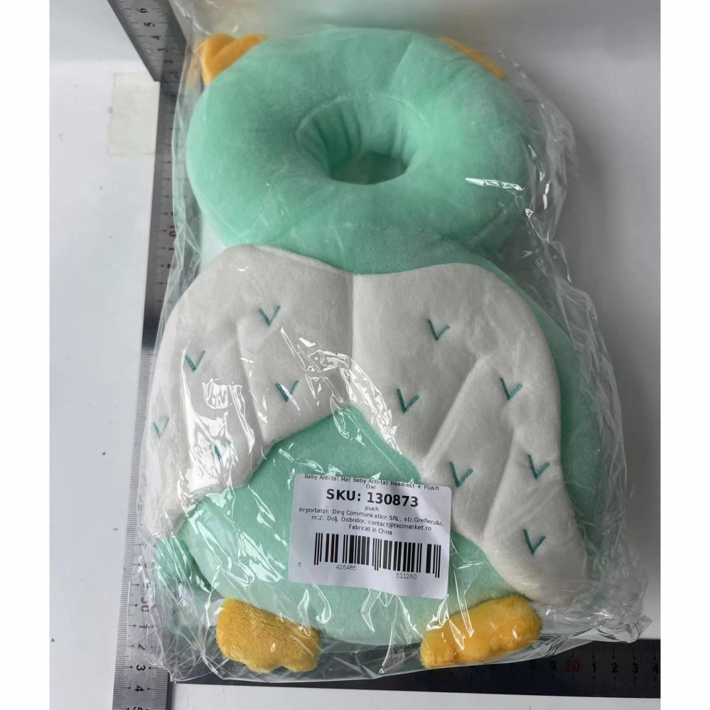 Perna tip rucsac pentru protectia capului, tetiera tip bufnita, pentru bebelusi, 33x6x19 cm, 180 g, verde [7]