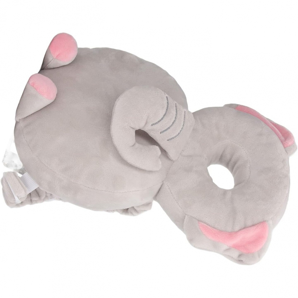 Perna tip rucsac pentru protectia capului, tetiera tip elefant de plus, pentru bebelusi, 33x6x19 cm, 180 g, gri [6]