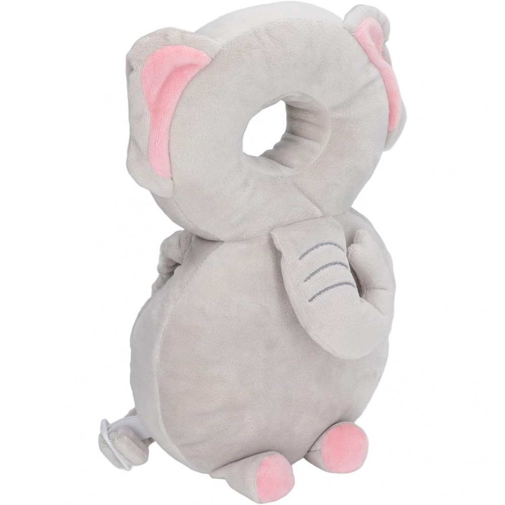 Perna tip rucsac pentru protectia capului, tetiera tip elefant de plus, pentru bebelusi, 33x6x19 cm, 180 g, gri [8]