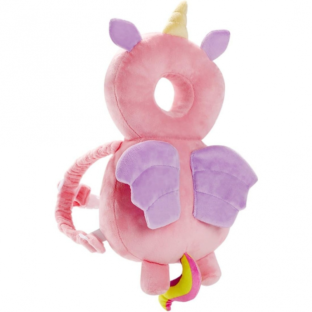 Perna tip rucsac pentru protectia capului, tetiera tip unicorn, pentru bebelusi, 33x6x19 cm, 180 g, roz [4]