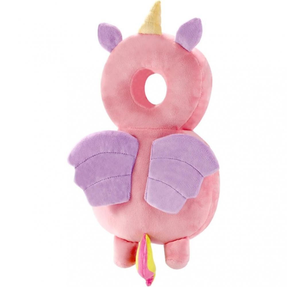 Perna tip rucsac pentru protectia capului, tetiera tip unicorn, pentru bebelusi, 33x6x19 cm, 180 g, roz [2]