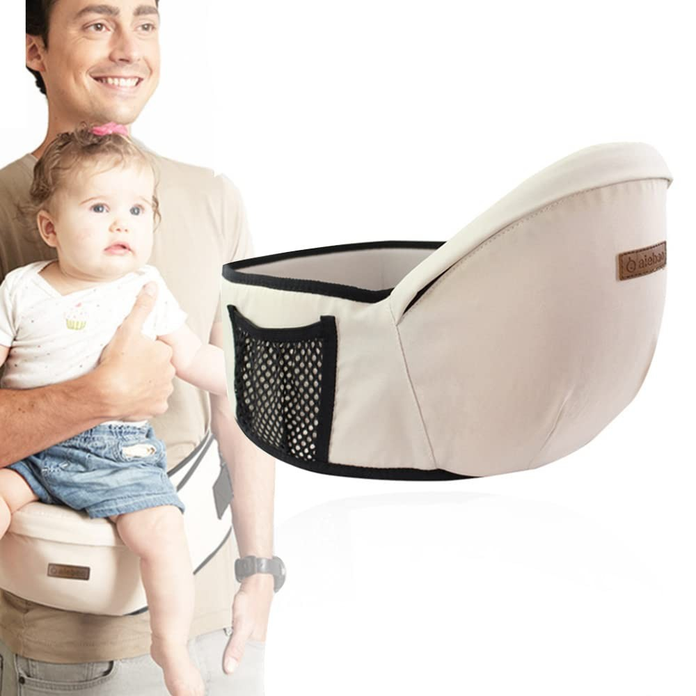 Port-bebe ergonomic ajustabil cu scaun, 3 pozitii, bumbac respirabil, pentru copii 0-3 ani, 20 kg maxim, 25 x 22 x 18 cm, gri [3]