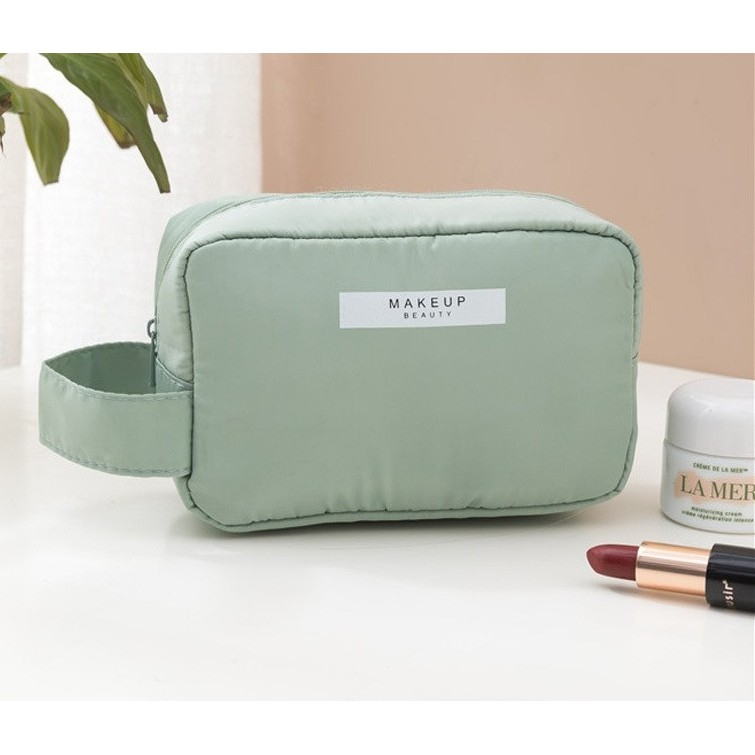 Portfard, cu maner, material impermeabil, pentru cosmetice, 16 x 11 x 7 cm, verde [3]