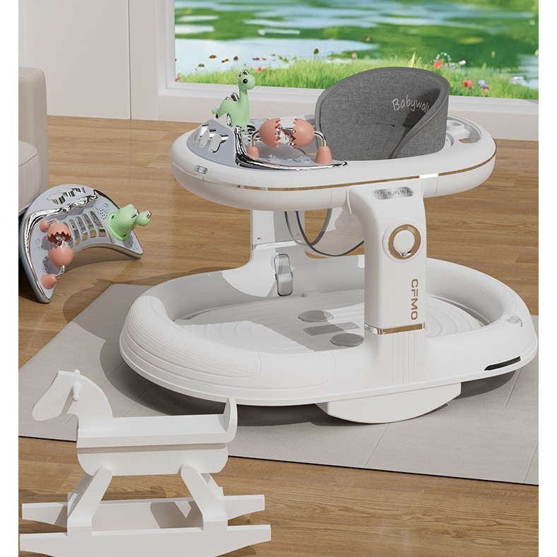 Premergator 4in1, antemergator, balansoar, scaun de masa, functie muzicala, din abs, roti universale, inaltime reglabila, sistem antirasturnare, greutate portanta 25 kg, +6 luni, alb [4]
