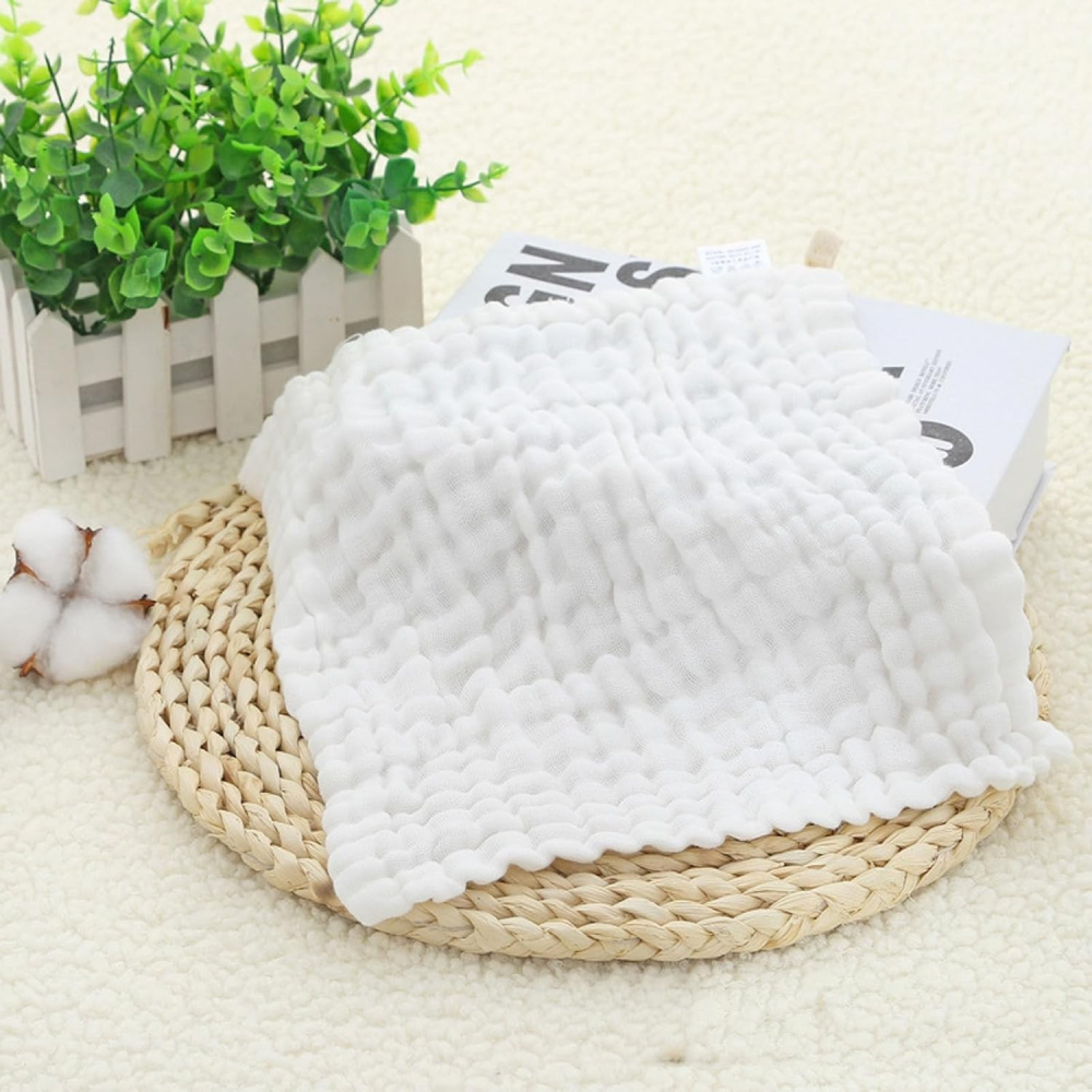 Prosop absorbant, din bumbac, 6 straturi, 30 x 30 cm, alb [3]