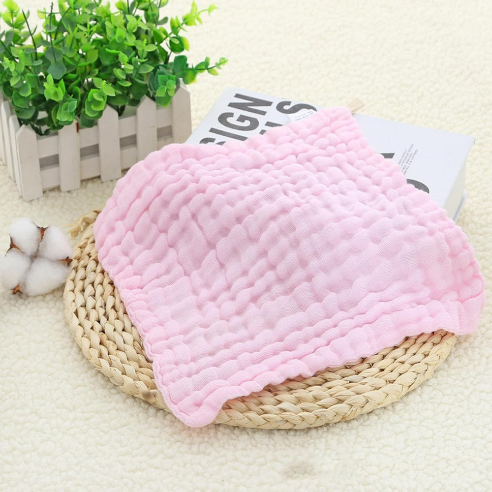 Prosop absorbant, din bumbac, 6 straturi, 30 x 30 cm, roz [3]