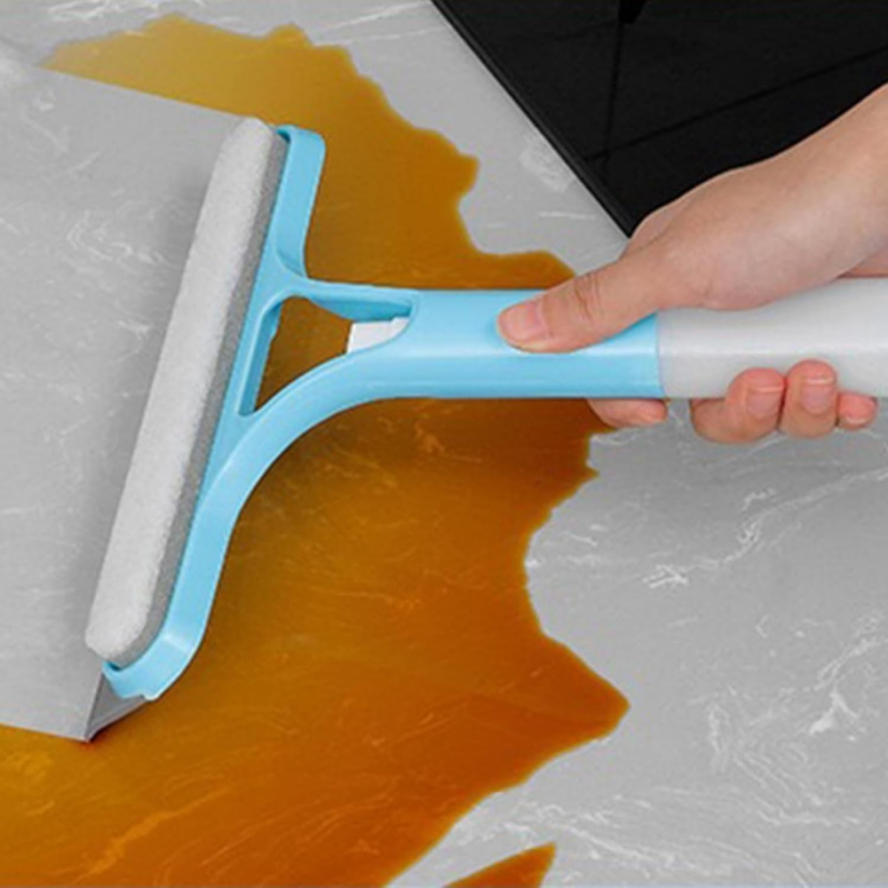 Racleta de curatare 3 in 1, multifunctional, pentru casa si masina, pulverizator de spray, racleta din silicon si burete, 21.5 x 25.7 cm, albastru [4]