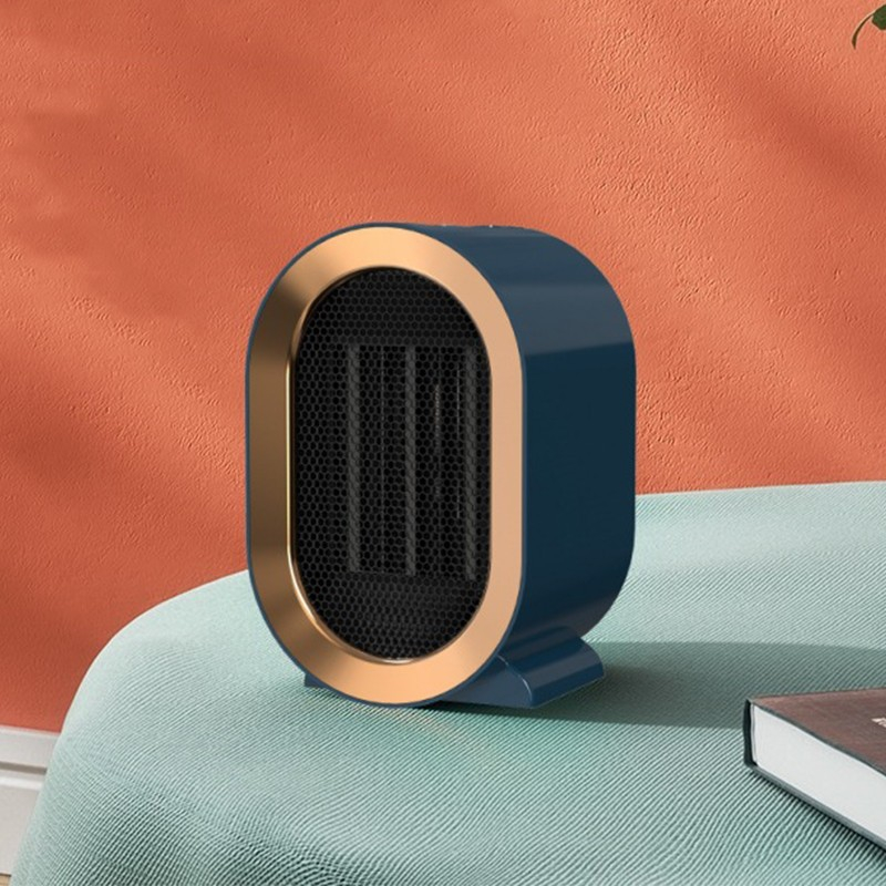Radiator mini incalzitor, element de incalzire ptc, putere 1200 w, radiator cu termostat reglabil, 19.5 x 12.5 x 12.5 cm, 800 g, albastru [2]
