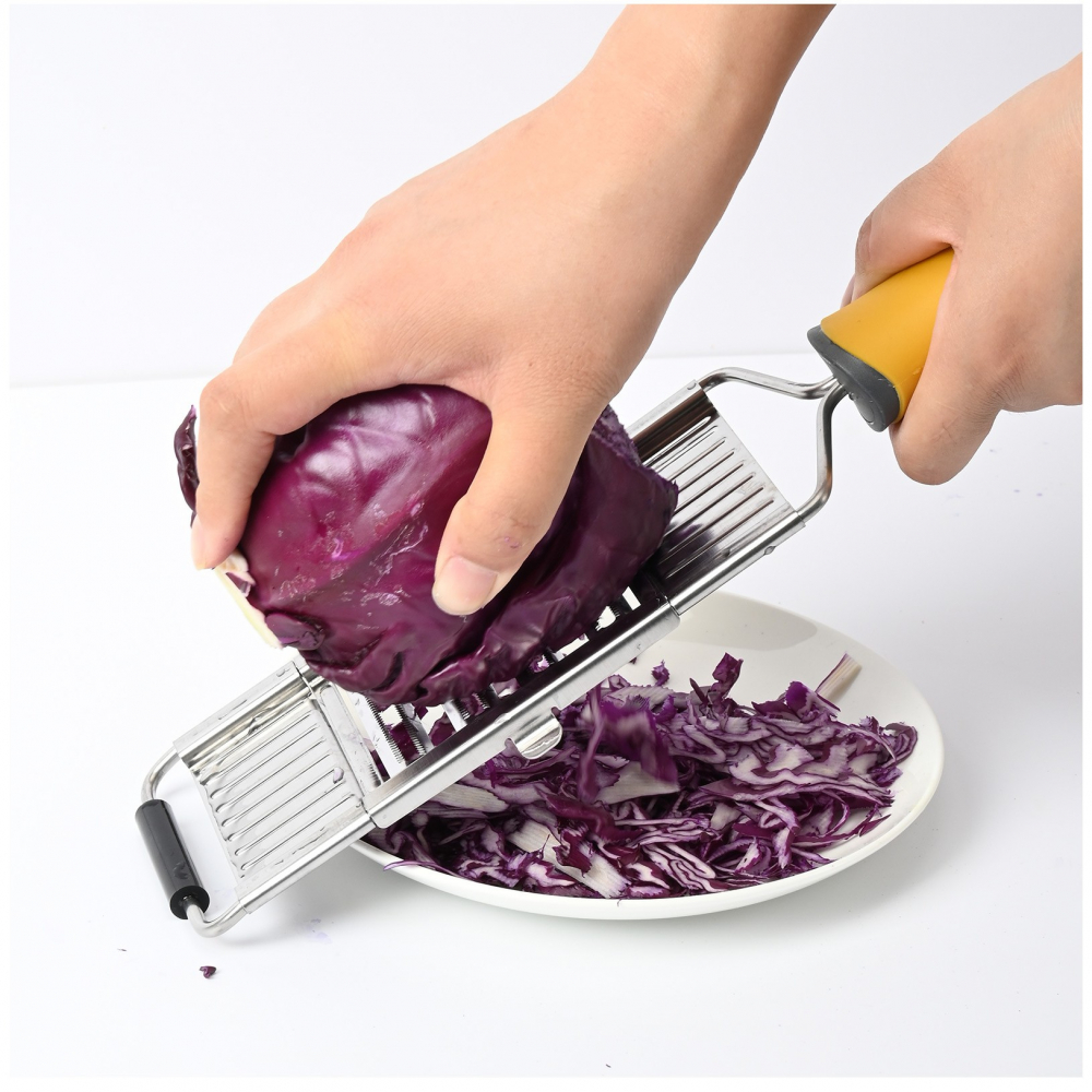 Razatoare multifunctionala  inox, 4 tipuri de lame, usor de manevrat, maner din abs ergonomic,33 x 8.6 cm, periuta curatare inclusa, lame interschimbabile, argintiu [7]