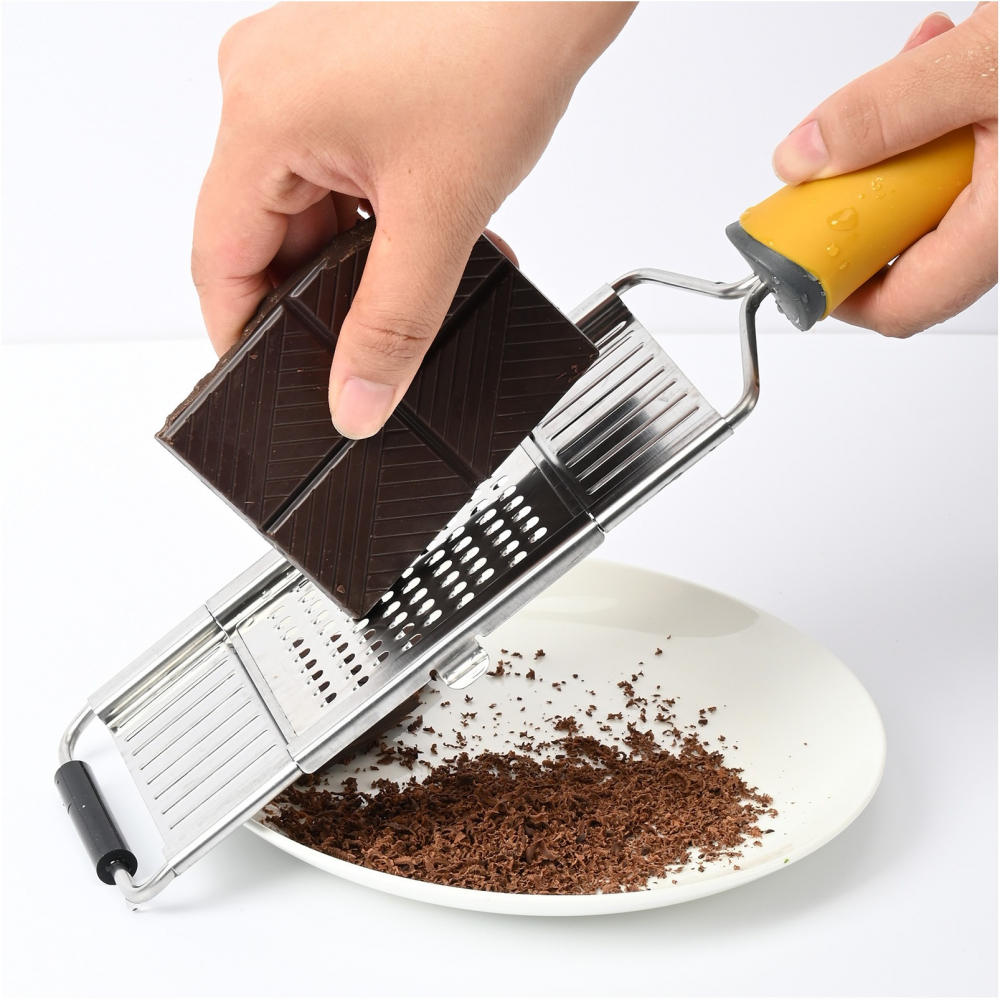 Razatoare multifunctionala  inox, 4 tipuri de lame, usor de manevrat, maner din abs ergonomic,33 x 8.6 cm, periuta curatare inclusa, lame interschimbabile, argintiu [6]