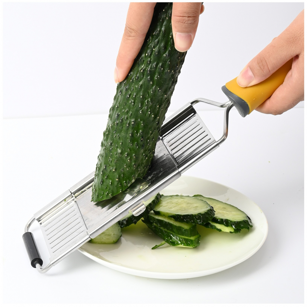 Razatoare multifunctionala  inox, 4 tipuri de lame, usor de manevrat, maner din abs ergonomic,33 x 8.6 cm, periuta curatare inclusa, lame interschimbabile, argintiu [8]
