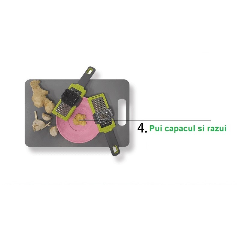 Razatoare multifunctionala, pentru ustuoi, branza, cascaval, 20.3 x 5.8 x 3.3 cm, verde/gri [5]