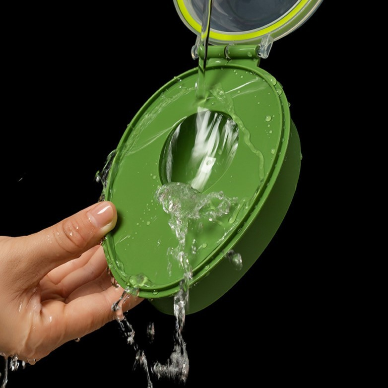 Recipient de depozitare avocado, etans, pentru frigider, din plastic, mentinere proaspata, 15.3x11x8 cm, verde [5]