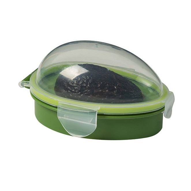 Recipient de depozitare avocado, etans, pentru frigider, din plastic, mentinere proaspata, 15.3x11x8 cm, verde [8]