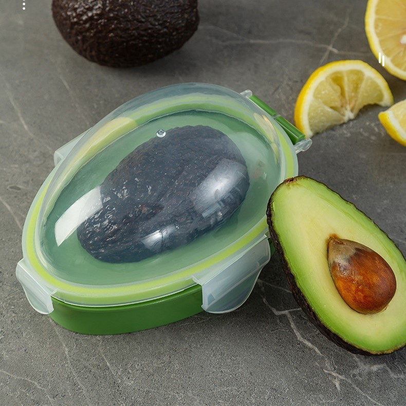 Recipient de depozitare avocado, etans, pentru frigider, din plastic, mentinere proaspata, 15.3x11x8 cm, verde [2]