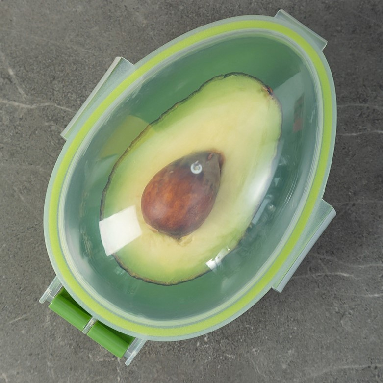 Recipient de depozitare avocado, etans, pentru frigider, din plastic, mentinere proaspata, 15.3x11x8 cm, verde [4]