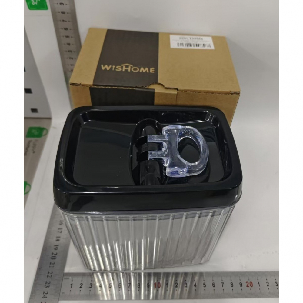 Recipient din plastic, pentru alimente/obiecte, inchidere ermetica, textura ondulata, 15 x 10 x 15.5 cm, 1.5 l, transparent [7]
