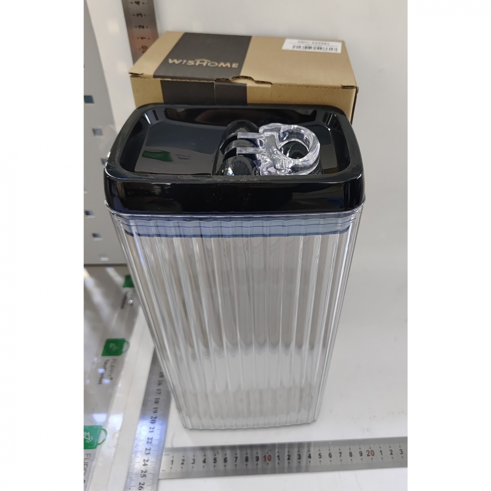 Recipient din plastic, pentru alimente/obiecte, inchidere ermetica, textura ondulata, 15 x 10 x 30 cm, 3.3 l, transparent [7]