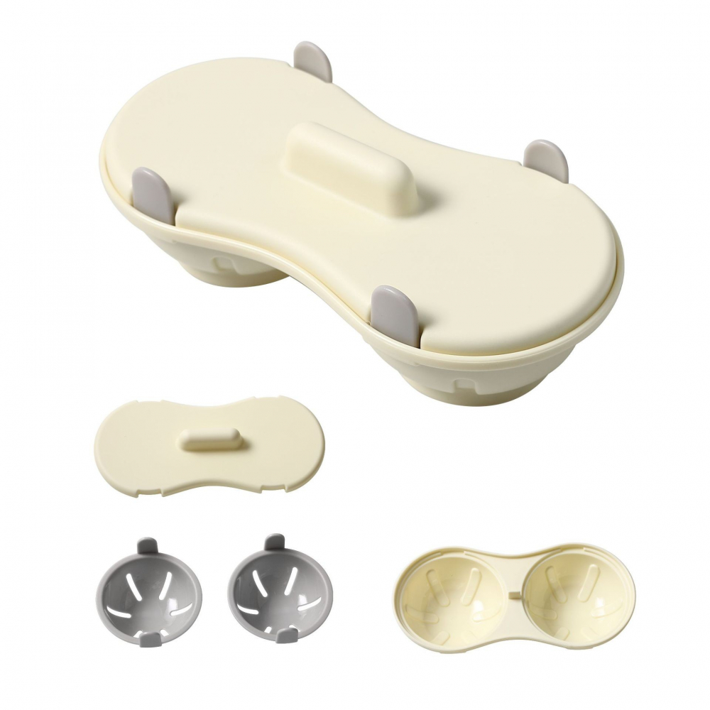 Recipient dublu pentru oua, din plastic  pentru gatit la microunde, 22 x 11.8 x 8 cm, gri [1]
