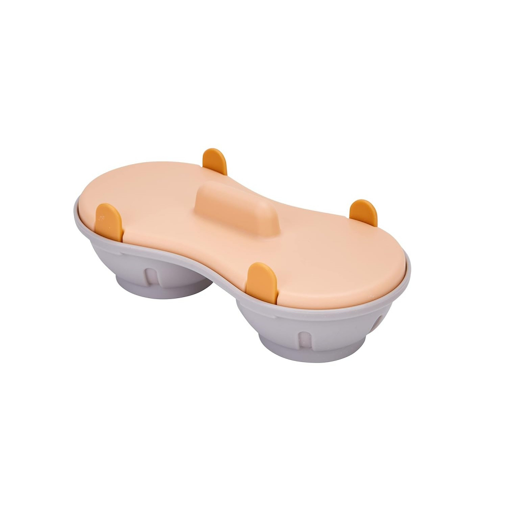 Recipient dublu pentru oua, din plastic  pentru gatit la microunde, 22 x 11.8 x 8 cm, portocaliu [6]