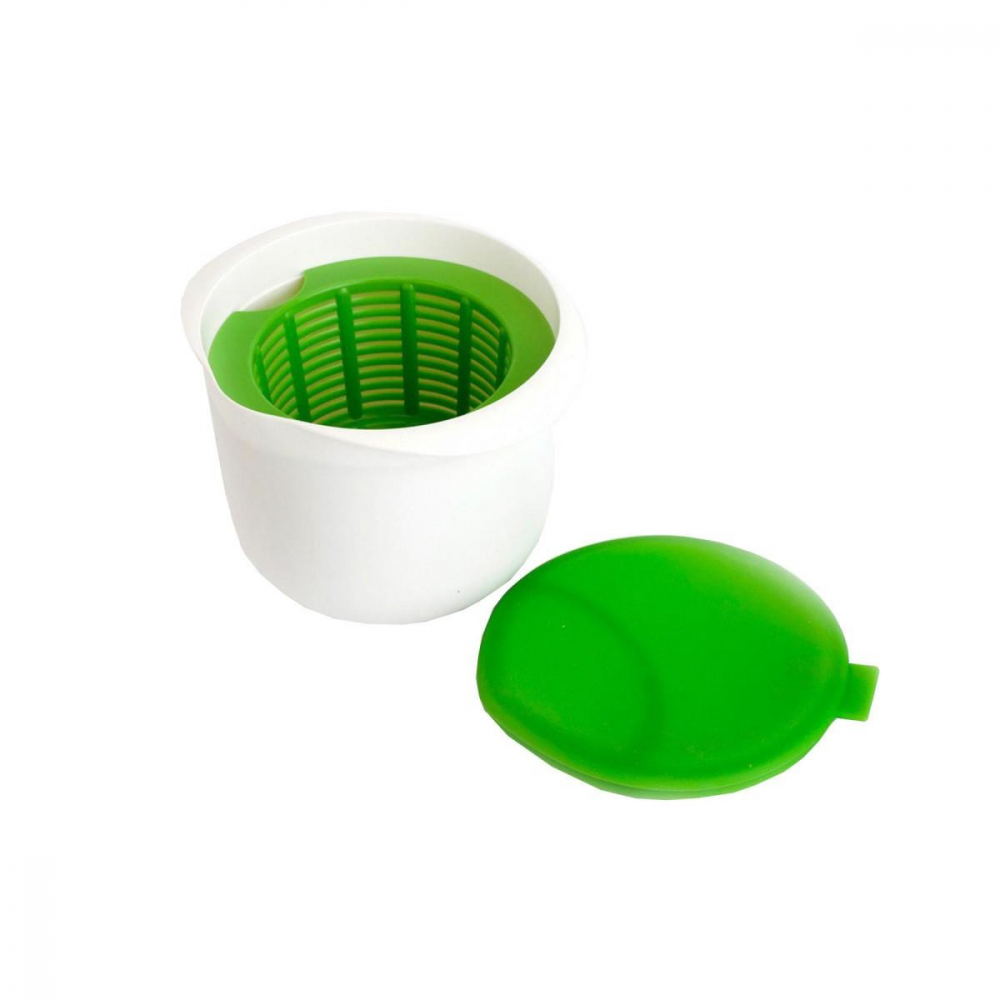 Recipient pentru preparat branza, capac de silicon, cheese maker din plastic, strecuratoare, 17x14.5x12.8 cm, verde [12]