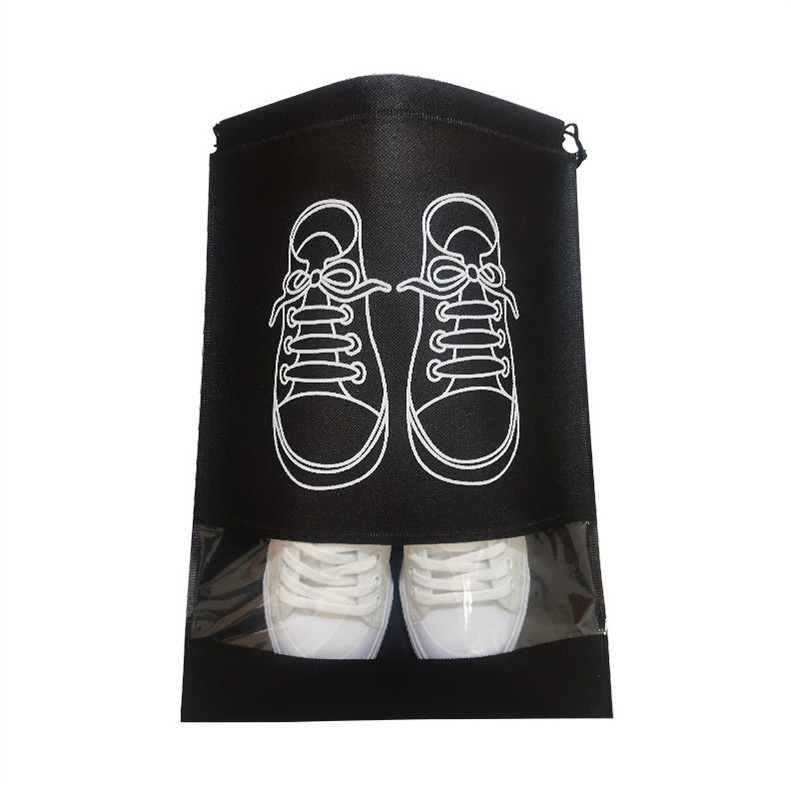 Sac depozitare incaltaminte, pentru voiaj sau depozitare, rezistent la praf, compatibil cu masina de spalat, 27 x 36 cm, negru [7]