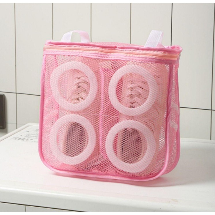Sac pentru spalare incaltaminte, pentru masina de spalat, 28x24.5x8 cm, roz [7]