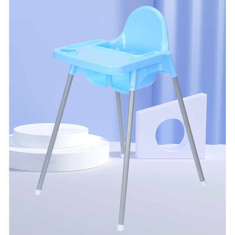 Scaun de masa, pentru bebelusi si copii 6-36 luni, din plastic/metal, centura in 2 puncte, tava detasabila, 63 x 57 x 85 cm, albastru [2]