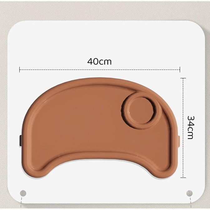 Scaun de masa pentru bebelusi si copii  cu roti, telescopic, pliabil, masuta reglabila, suport picioare, scaun invelis piele artificiala, centura siguranta, spatiu depozitare, 97 x 73 x 65 cm, maro [9]