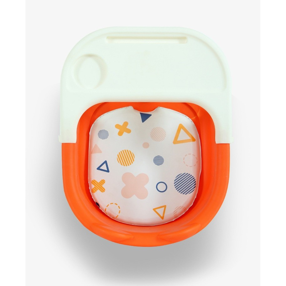 Scaun de masa pentru copii, 2 in 1, tavita detasabila, spatar ergonomic, +6 luni, inaltime 36 cm, portocaliu [4]