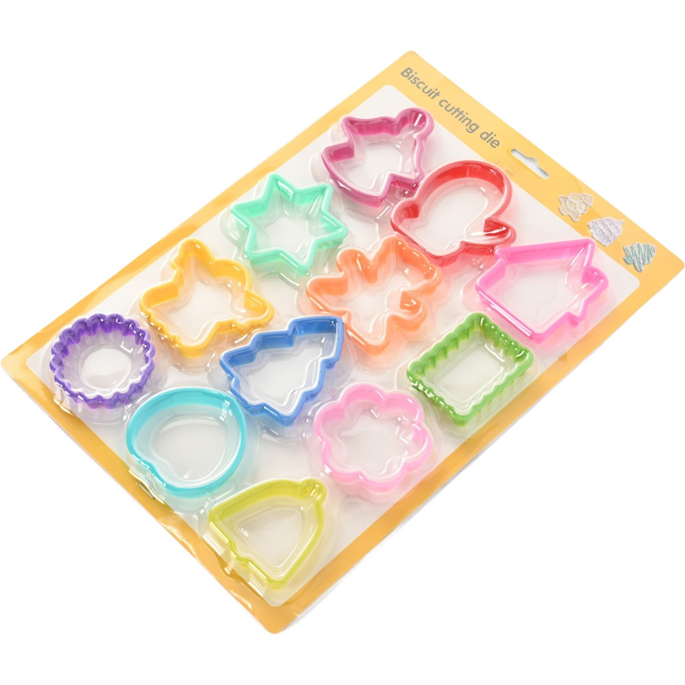 Set 12 forme pentru prajituri  material polipropilena, diverse forme, pentru orice ocazie,  adancime 1.6 cm, 23.3 x 33.5 x 1.8 cm, multicolor [11]